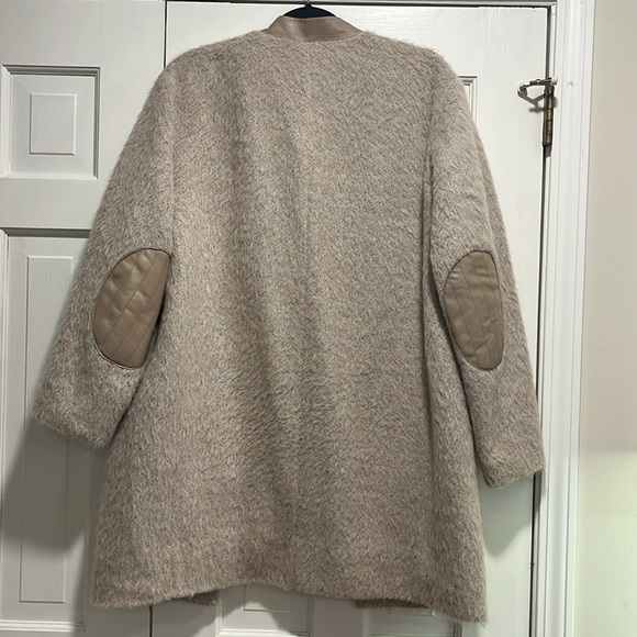Tibi wool/alpaca/mohair coat with lamb leather trim and elbow patches. - Picture 3 of 3
